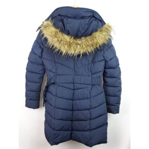 Tommy Hilfiger Women's Jacket Size Small Blue Puffer Puffy Faux Fur Hood Coat - Picture 12 of 13